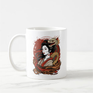 Asian Girl Chinese Dragon Coffee Mug