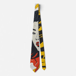 Asian Girl Colourful Tie