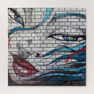 Asian Girl Graffiti Jigsaw Puzzle