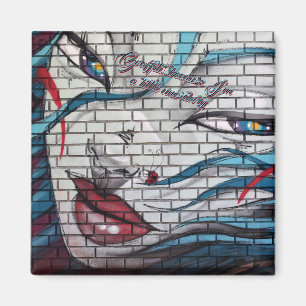 Asian Girl Graffiti  Magnet