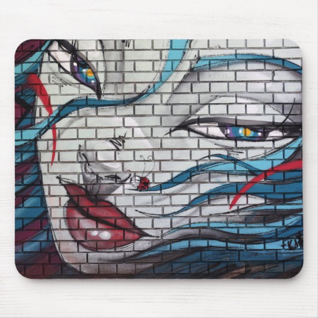 Asian Girl Graffiti  Mouse Pad (Front)