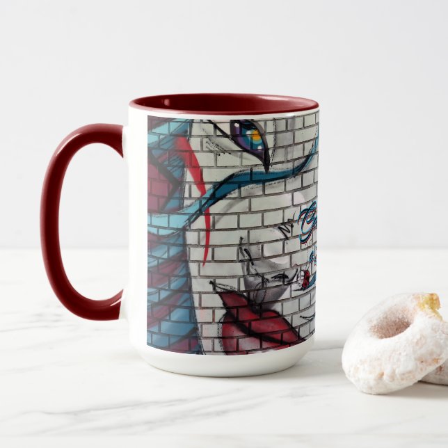 Asian Girl Graffiti  Mug (With Donut)