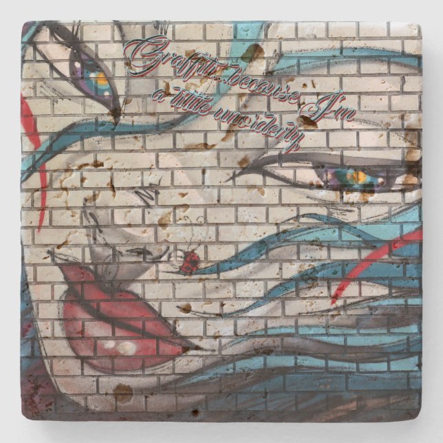 Asian Girl Graffiti  Stone Coaster (Front)