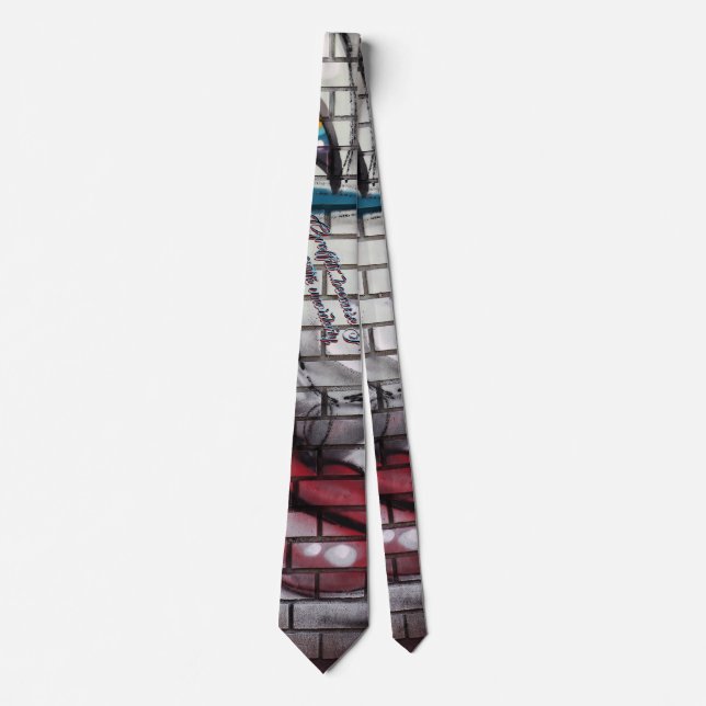 Asian Girl Graffiti  Tie (Front)
