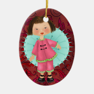 Asian Girl - SRF Ceramic Ornament
