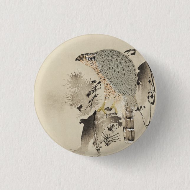 Asian Goshawk - 1890 1 Inch Round Button (Front)