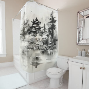 Asian House Ink Painting