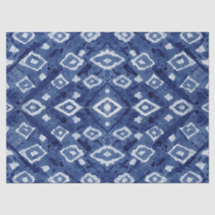 Asian Influence Shibori Tie Dye Indigo Blue White Tissue Paper