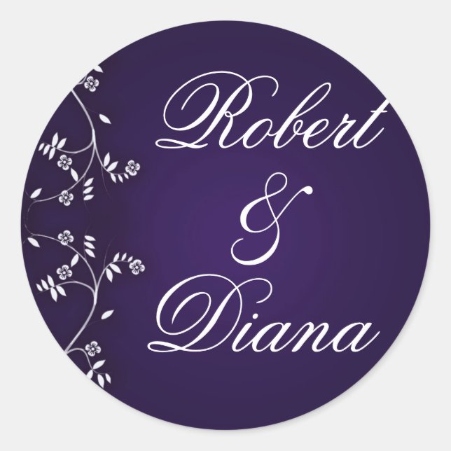 Asian inspired plum design classic round sticker (Front)