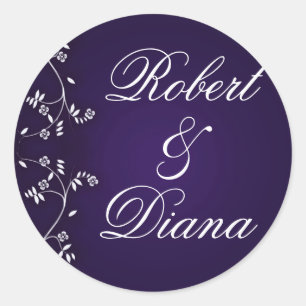 Asian inspired plum design classic round sticker
