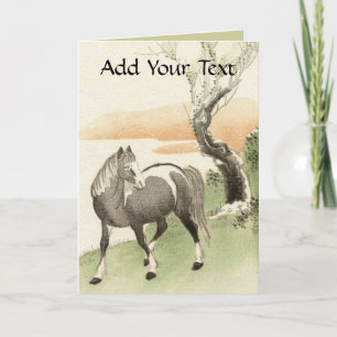 Asian Inspired Vintage Cards - Horse