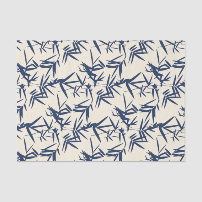Asian Japanese Bamboo Floral Pattern Tissue Paper (Front)