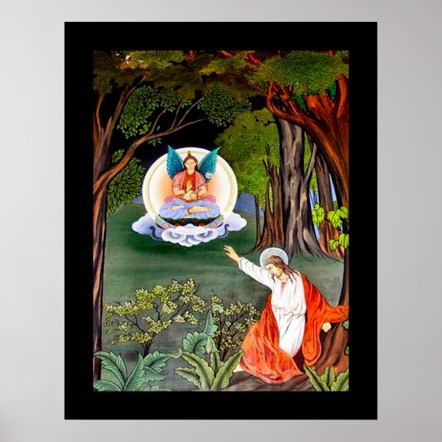 Asian Jesus Art Nouveau Poster (Front)