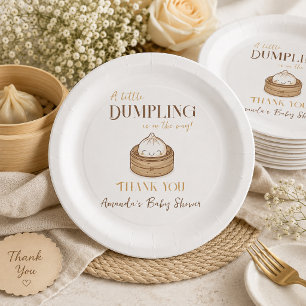 Asian Kawaii Dim Sum Little Dumpling Baby Shower Paper Plate