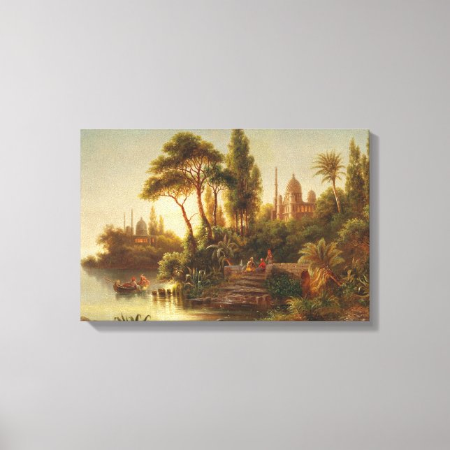Asian Landscape in the Evening Light (Sunset Art) Canvas Print (Front)