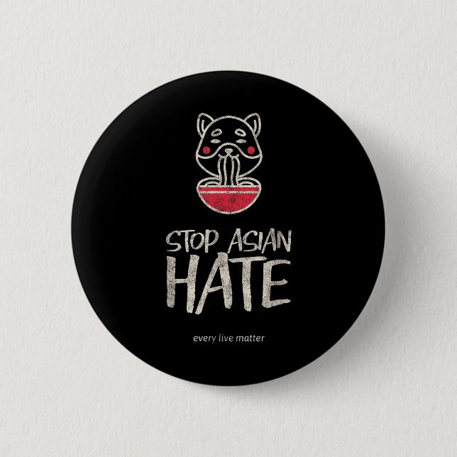 Asian Live Anti Racism Aapi Awareness Stop Asian H 2 Inch Round Button (Front)