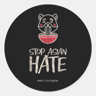 Asian Live Anti Racism Aapi Awareness Stop Asian H Classic Round Sticker