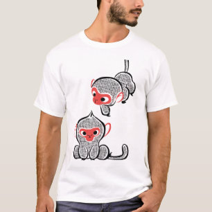 Asian Monkey Duo: Sitting and Climbing T-Shirt