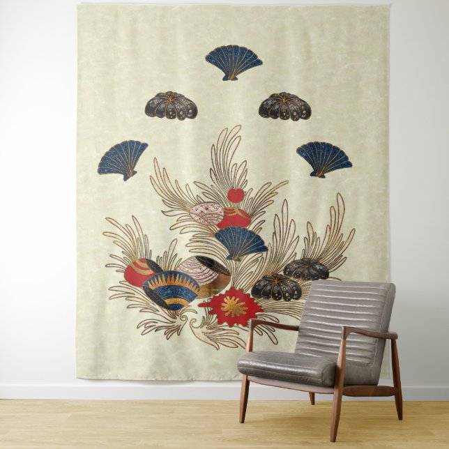 Asian Ocean Deco Tapestry (In Situ)