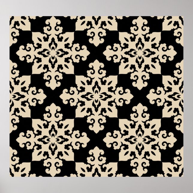 Asian Ornamental Motive Geometric Pattern Poster (Front)