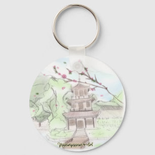 Asian Pagoda Keychain