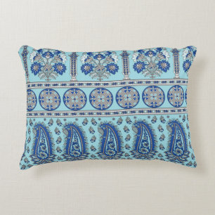 Asian Paisley Border: Traditional Design. Accent Pillow