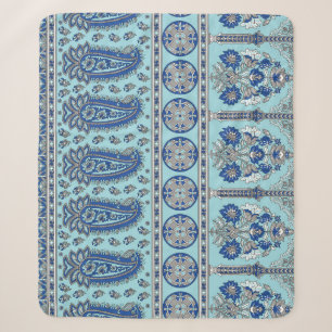 Asian Paisley Border: Traditional Design. Sherpa Blanket