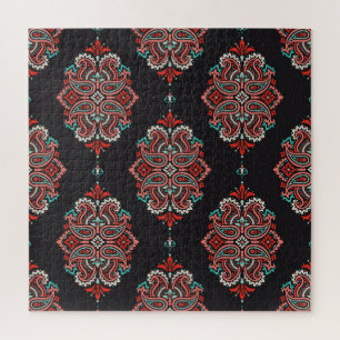 Asian paisley elements, boho vintage pattern. jigsaw puzzle