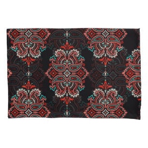 Asian paisley elements, boho vintage pattern. pillowcase