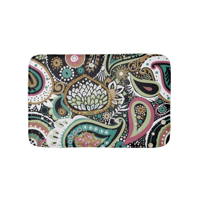 Asian paisley: modern seamless design. bath mat (Front)