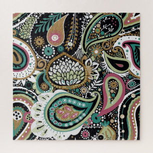Asian paisley: modern seamless design. jigsaw puzzle