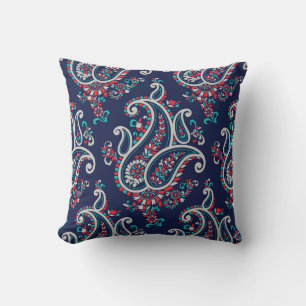 Asian Paisley: Traditional Seamless Design. Throw Pillow