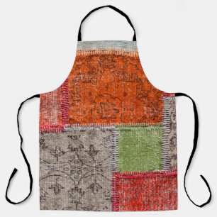 Asian patchwork carpet in Istanbul, Turkey. Close Apron