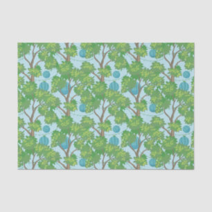Asian Pattern Blue Green Tissue Paper