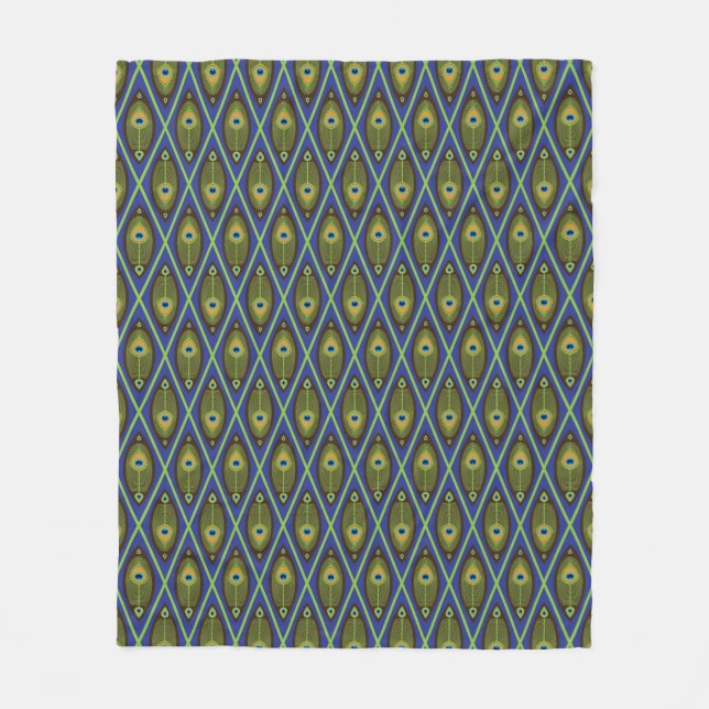 Asian pattern fleece blanket (Front)
