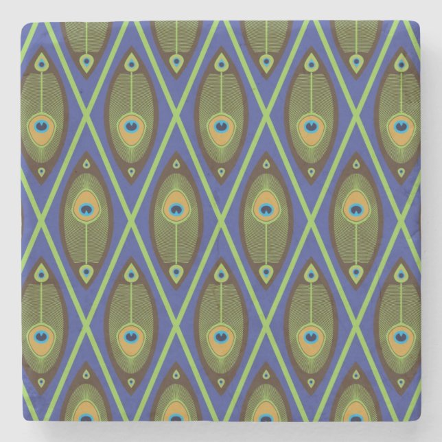 Asian pattern stone coaster (Front)