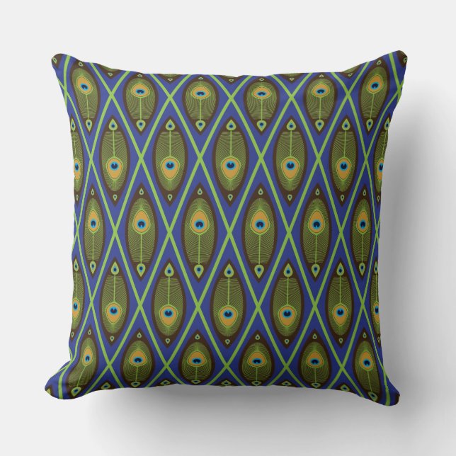 Asian pattern throw pillow (Front)