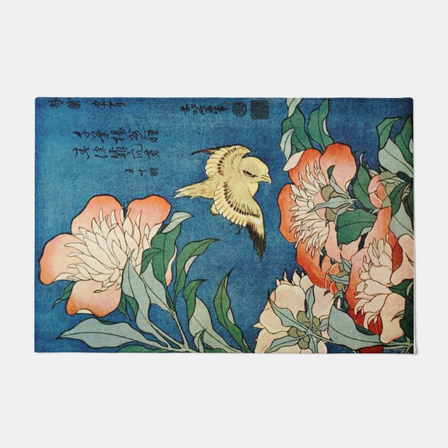 ASIAN PEONIES door mat (Front)