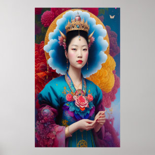 Asian princess portrait poster