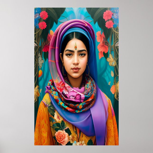 Asian princess with hijab poster (Front)