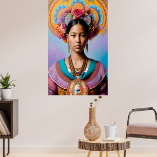 Asian princess with large necklace poster