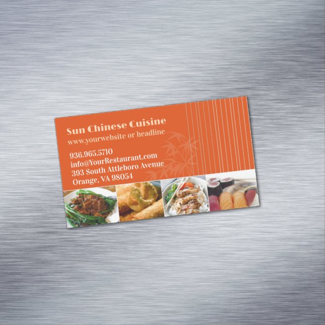 Asian Restaurant Magnetic Business Card (In Situ)