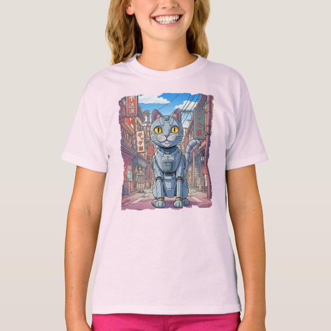 Asian Robotic Cat! T-Shirt (Front)