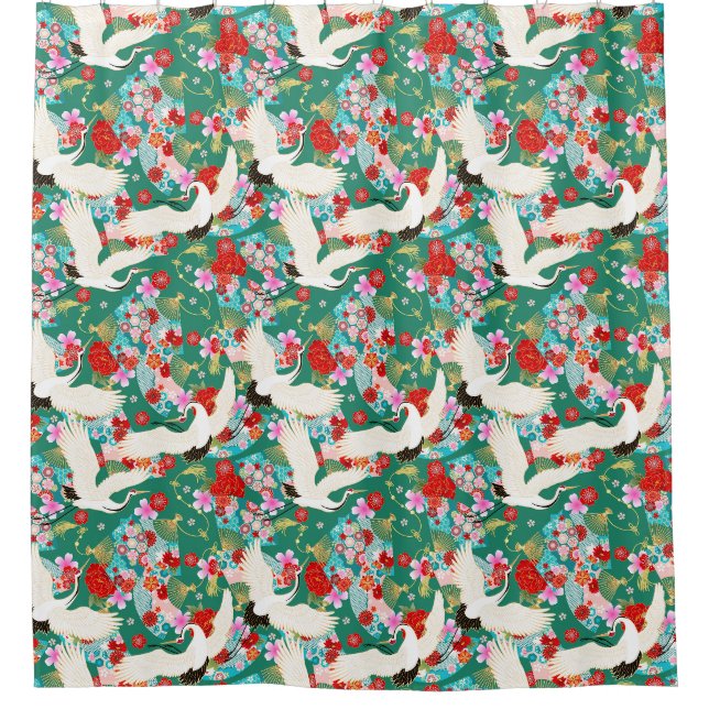 Asian Silk Shower Curtain (Front)