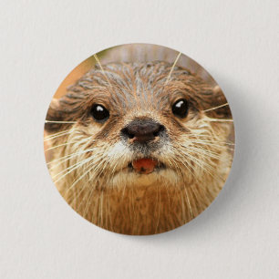 Asian Small Clawed Otter 2 Inch Round Button