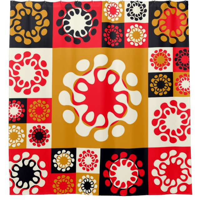 asian style ethnic mosaic with stylized flowers in (Front)