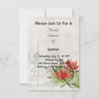 Asian Style Flowers Bridal Shower Invitation Card