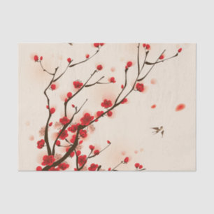 Asian Style Painting, Plum Blossom in Spring Tissue Paper