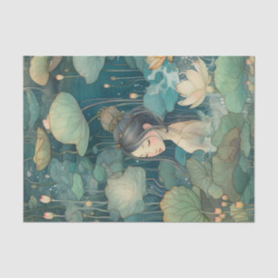Asian Style Water Lilies Tissue Paper