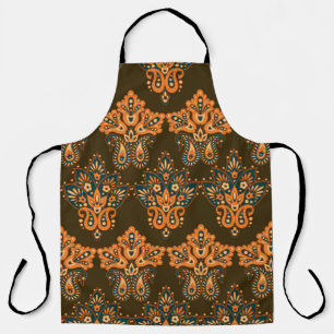 Asian Textile Paisley: Floral Vintage Illustration Apron